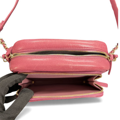 CHANEL Matelasse Pink Caviar Skin Shoulder Bag CH1938