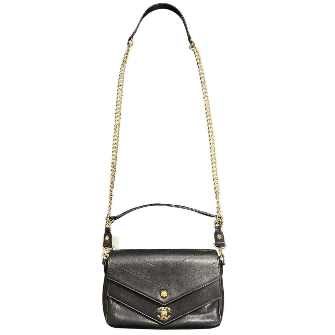 CHANEL Black 2-Way Shoulder Handbag CH1886
