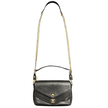 CHANEL Black 2-Way Shoulder Handbag CH1886
