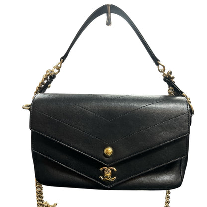 CHANEL Black 2-Way Shoulder Handbag CH1886