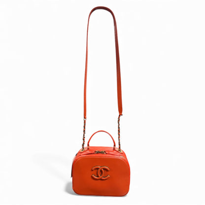CHANEL Orange 2-Way Shoulder Handbag CH1867