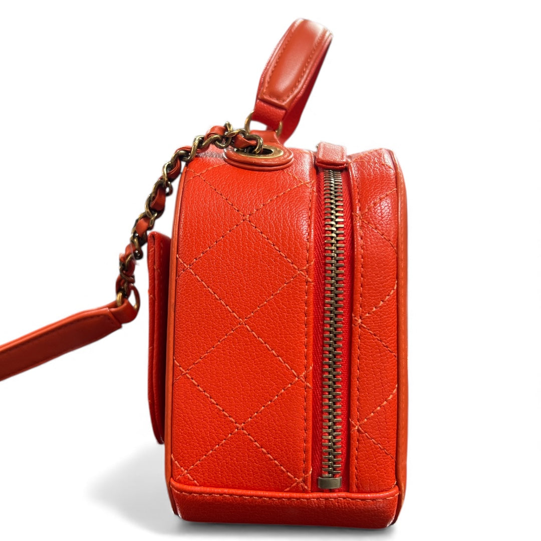 CHANEL Orange 2-Way Shoulder Handbag CH1867