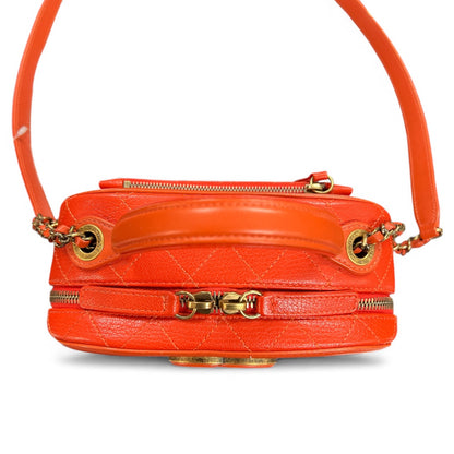 CHANEL Orange 2-Way Shoulder Handbag CH1867