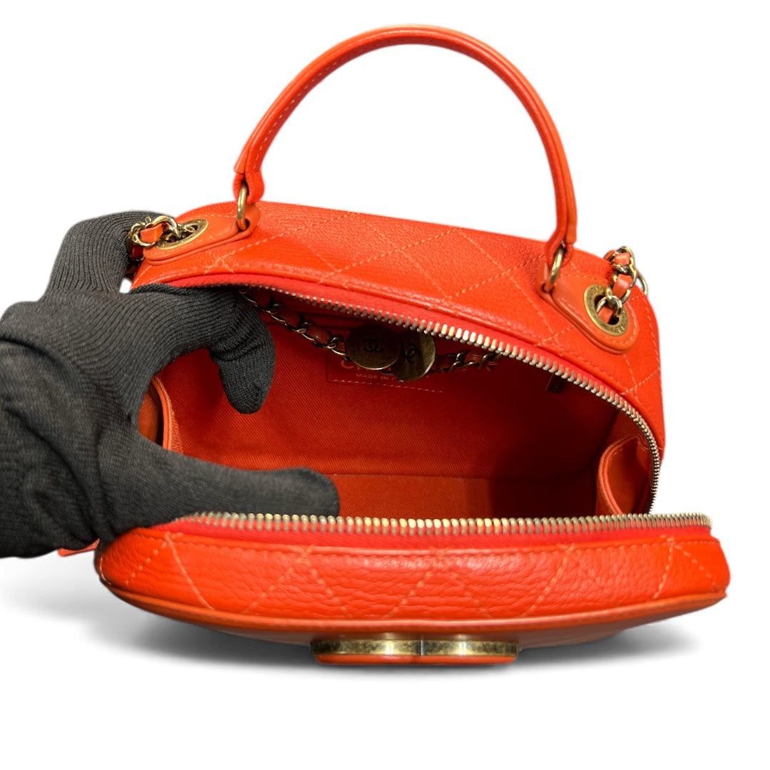 CHANEL Orange 2-Way Shoulder Handbag CH1867