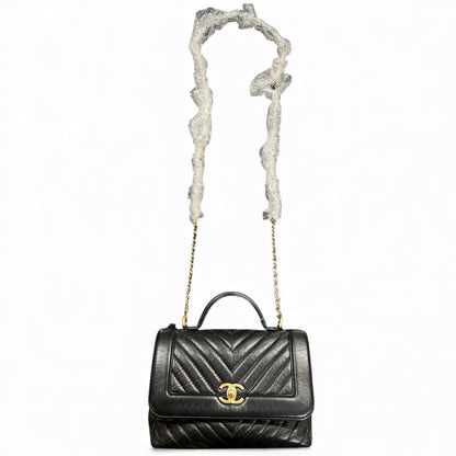 CHANEL Black Vintage Leather Shoulder Bag CH1863