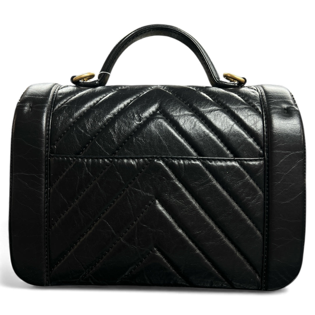 CHANEL Black Vintage Leather Shoulder Bag CH1863