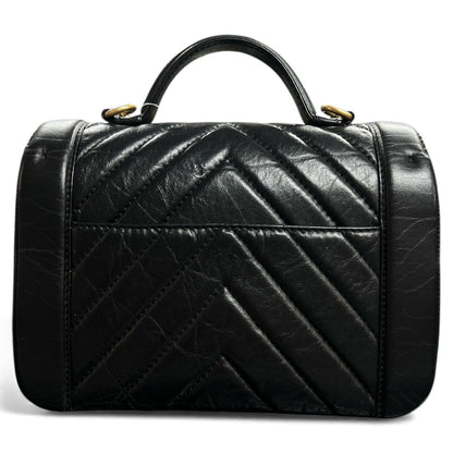 CHANEL Black Vintage Leather Shoulder Bag CH1863