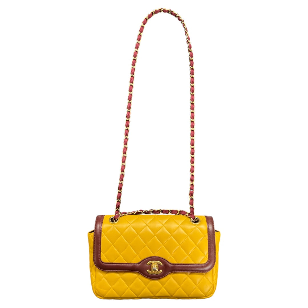 CHANEL Mustard Purple Chain Shoulder Bag CH1830