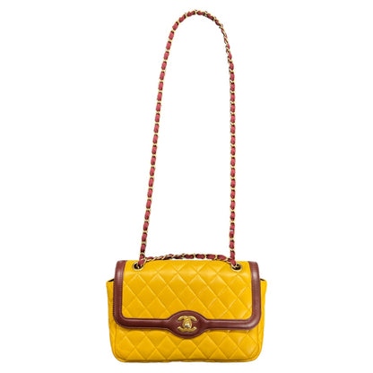 CHANEL Mustard Purple Chain Shoulder Bag CH1830