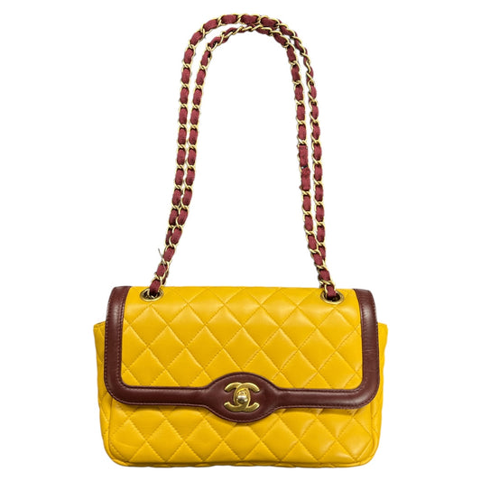 CHANEL Mustard Purple Chain Shoulder Bag CH1830