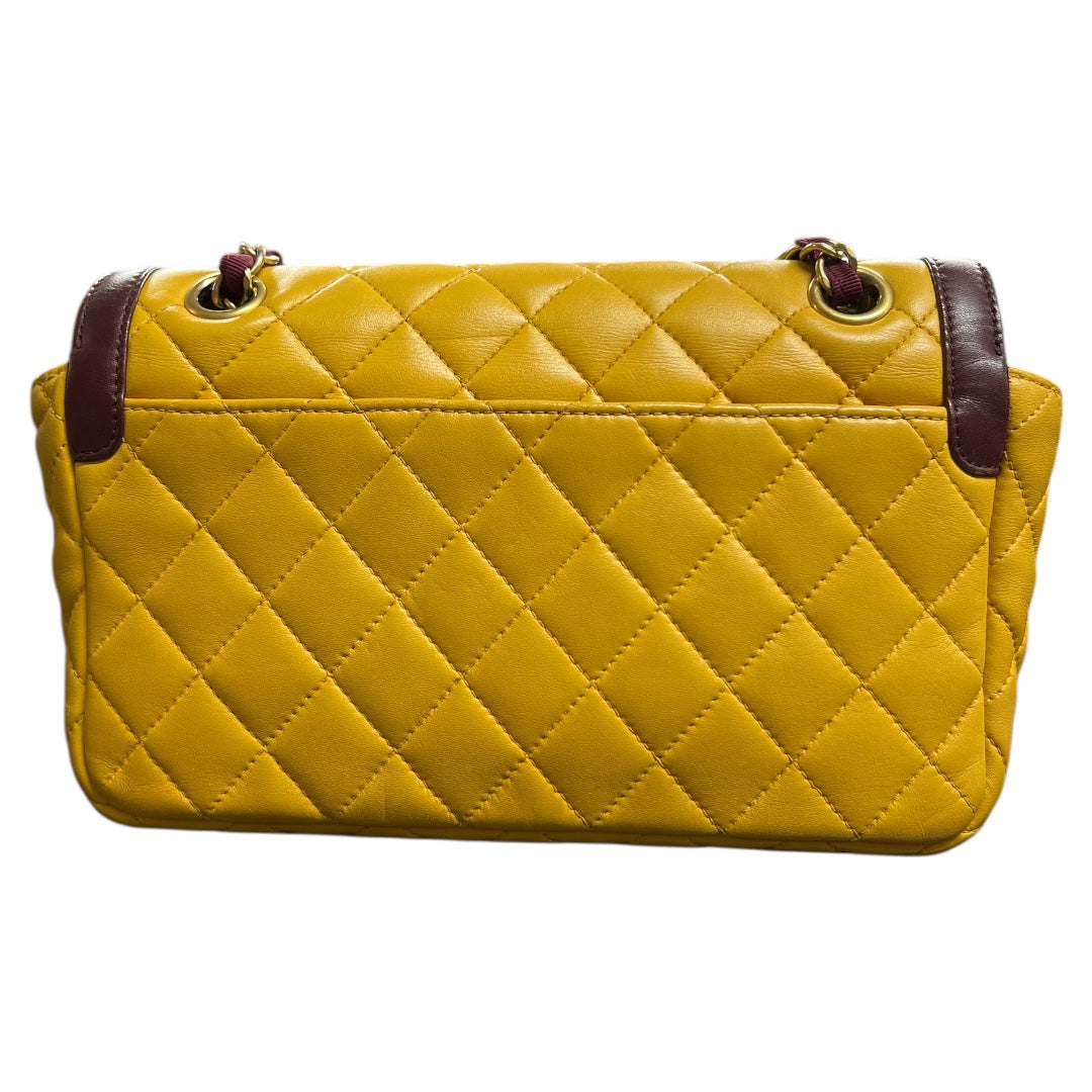 CHANEL Mustard Purple Chain Shoulder Bag CH1830