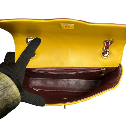 CHANEL Mustard Purple Chain Shoulder Bag CH1830