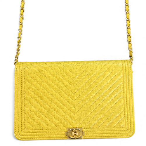 CHANEL Boy Chanel Yellow Chain Wallet  Bag CH1803