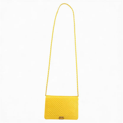 CHANEL Boy Chanel Yellow Chain Wallet Bag CH1803
