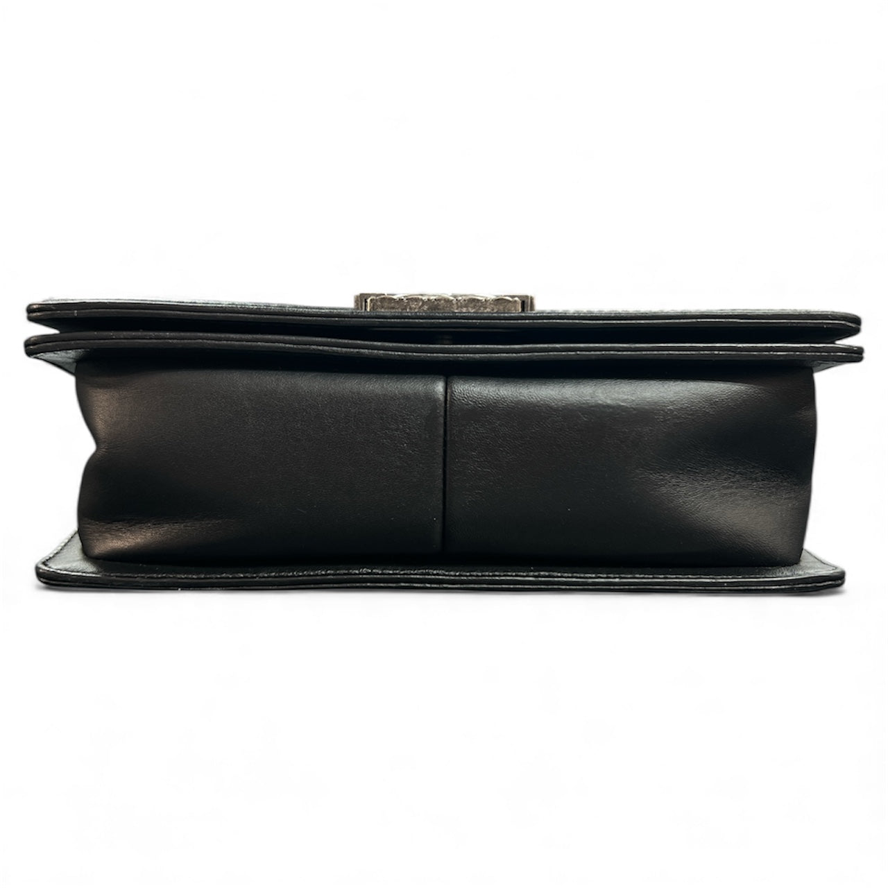 CHANEL Black Leather &amp; Fur Chain Shoulder Bag CH1730