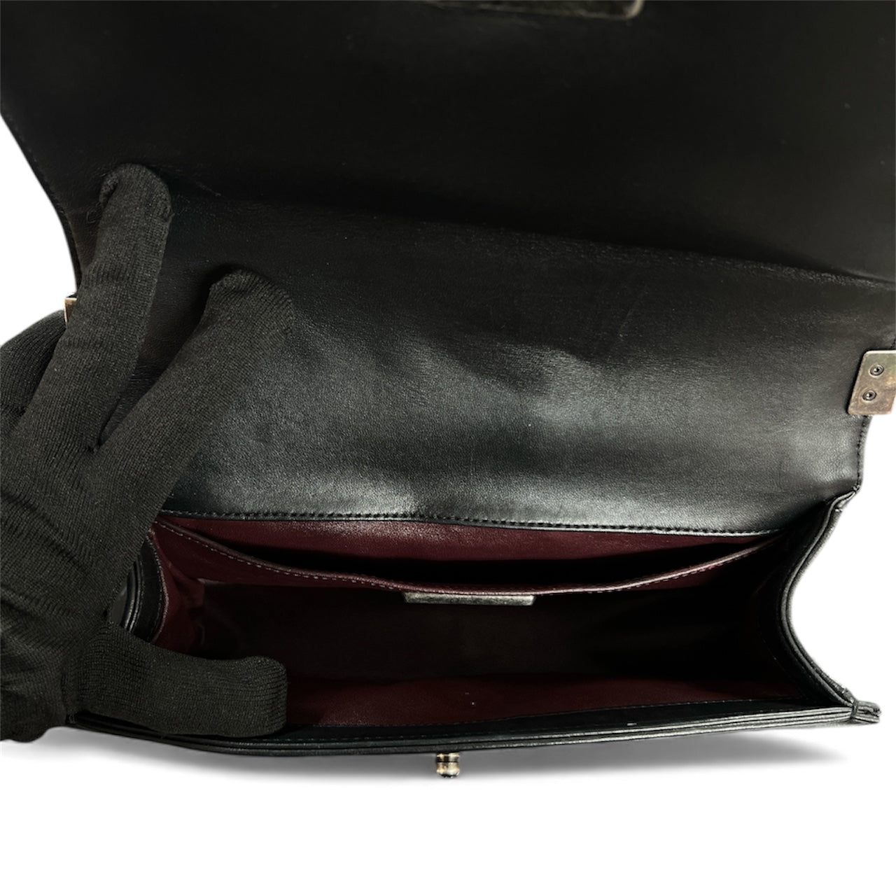 CHANEL Black Leather &amp; Fur Chain Shoulder Bag CH1730