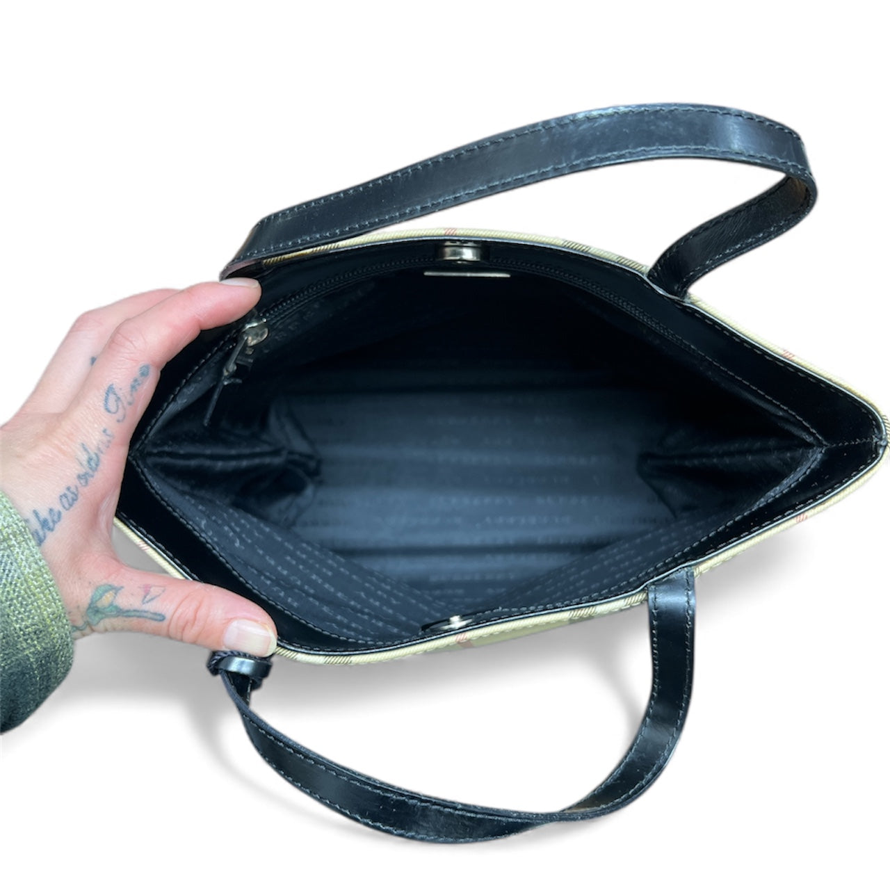 Burberry Check Pattern Tote Bag BU1030