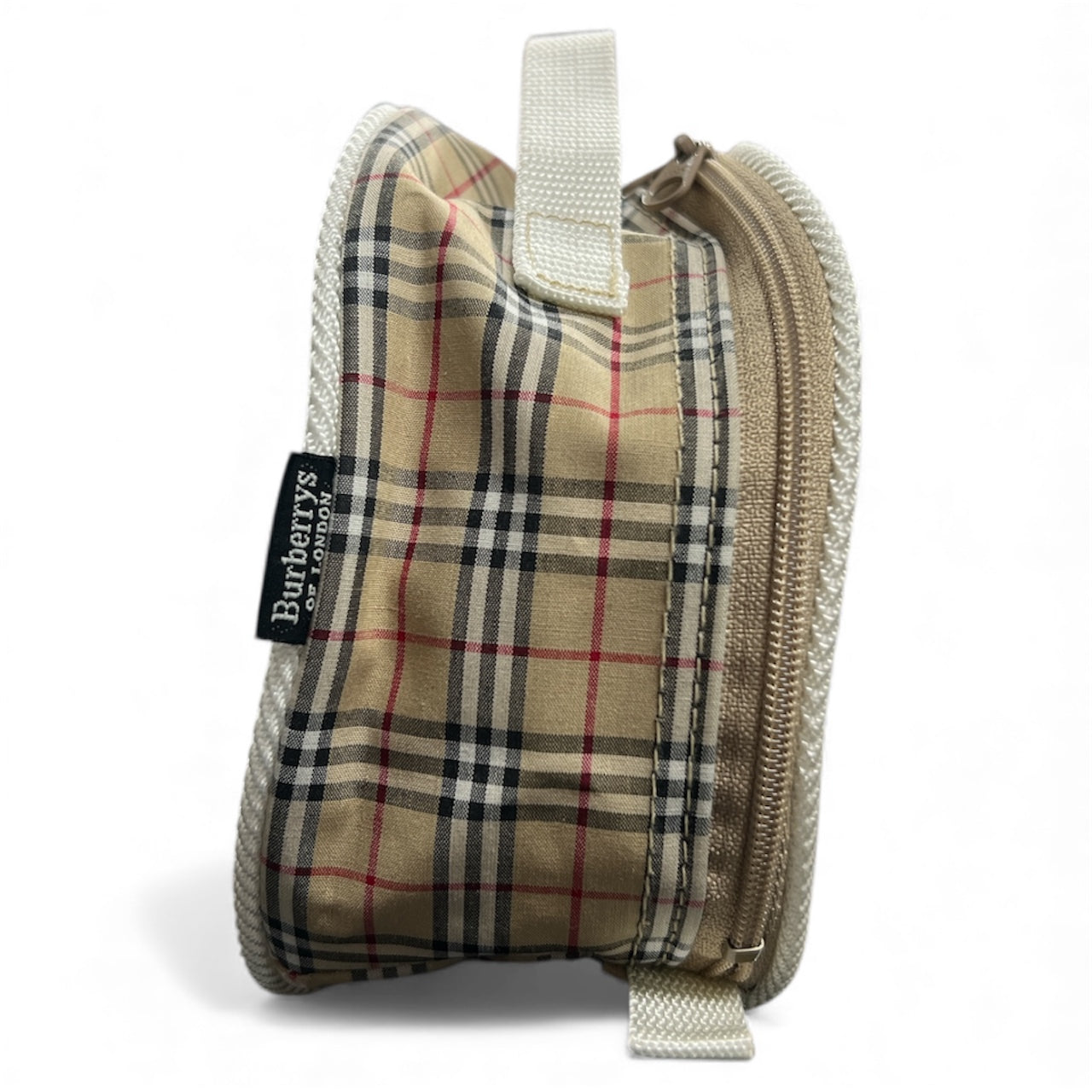 Burberrys Check Pattern Round Pouch BU743