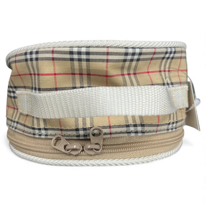Burberrys Check Pattern Round Pouch BU743