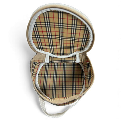 Burberrys Check Pattern Round Pouch BU743