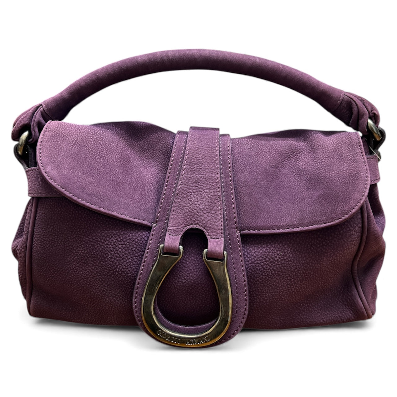 ARMANI Purple Leather Handbag with Flap AR16