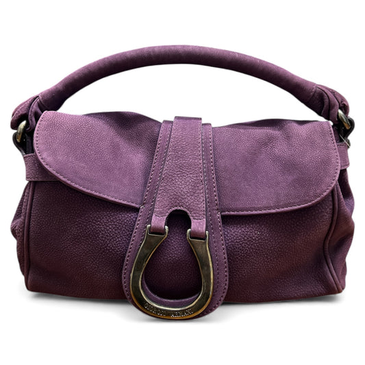 ARMANI Purple Leather Handbag with Flap AR16