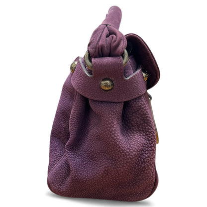 ARMANI Purple Leather Handbag with Flap AR16