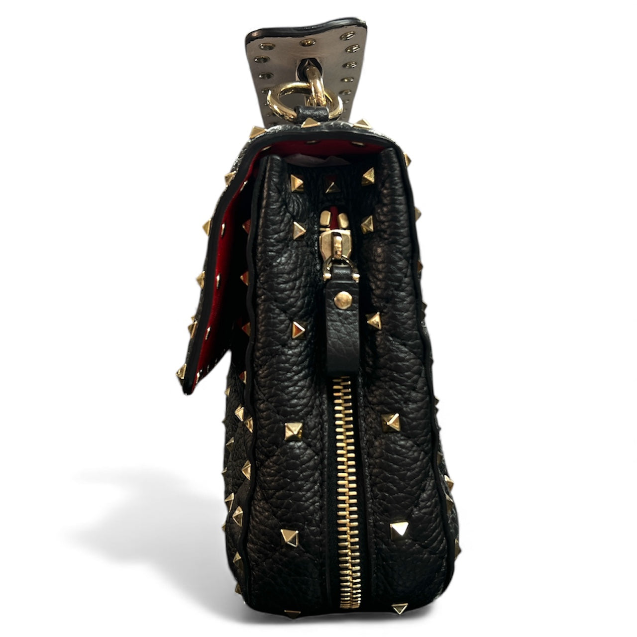 VALENTINO Studded Black Leather Shoulder Bag VA19