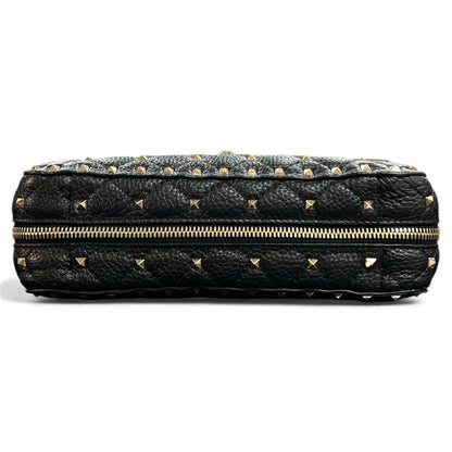 VALENTINO Studded Black Leather Shoulder Bag VA19