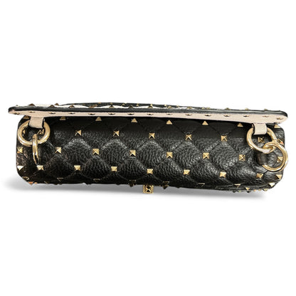 VALENTINO Studded Black Leather Shoulder Bag VA19