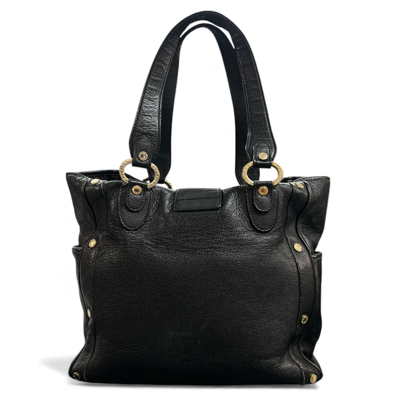 BVLGARI Black Leather Tote Bag BV52