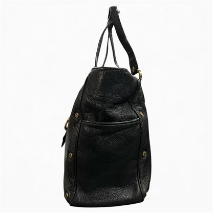 BVLGARI Black Leather Tote Bag BV52