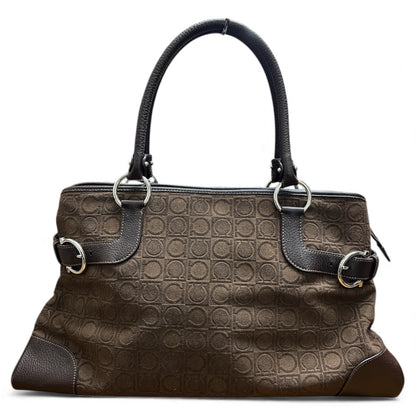 FERRAGAMO Brown Logo Tote Bag Fe302