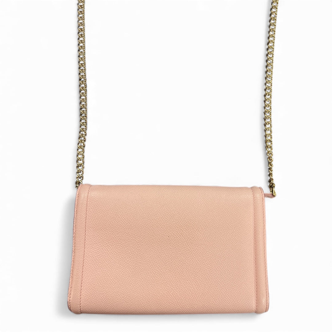 FERRAGAMO Pink Leather Ribbon Clutch Fe338