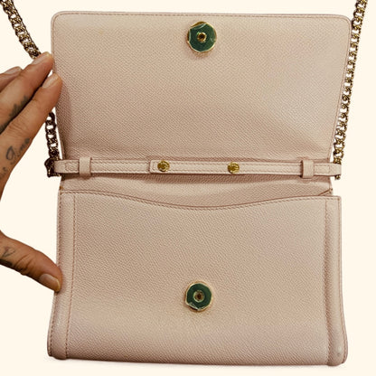 FERRAGAMO Pink Leather Ribbon Clutch Fe338