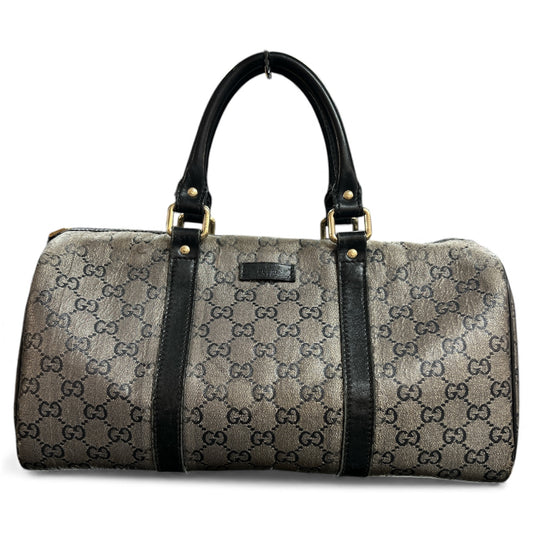 GUCCI Boston Bag GG Pattern Gray/Black GU382