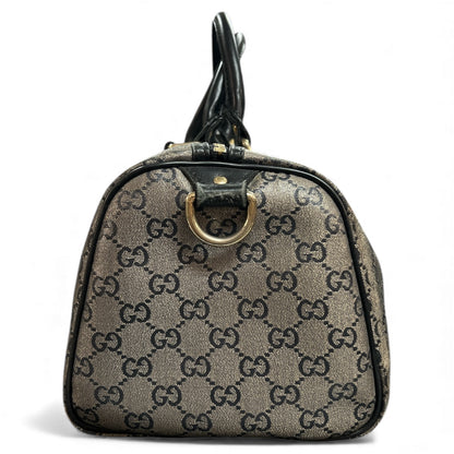 GUCCI Boston Bag GG Pattern Gray/Black GU382