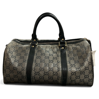 GUCCI Boston Bag GG Pattern Gray/Black GU382