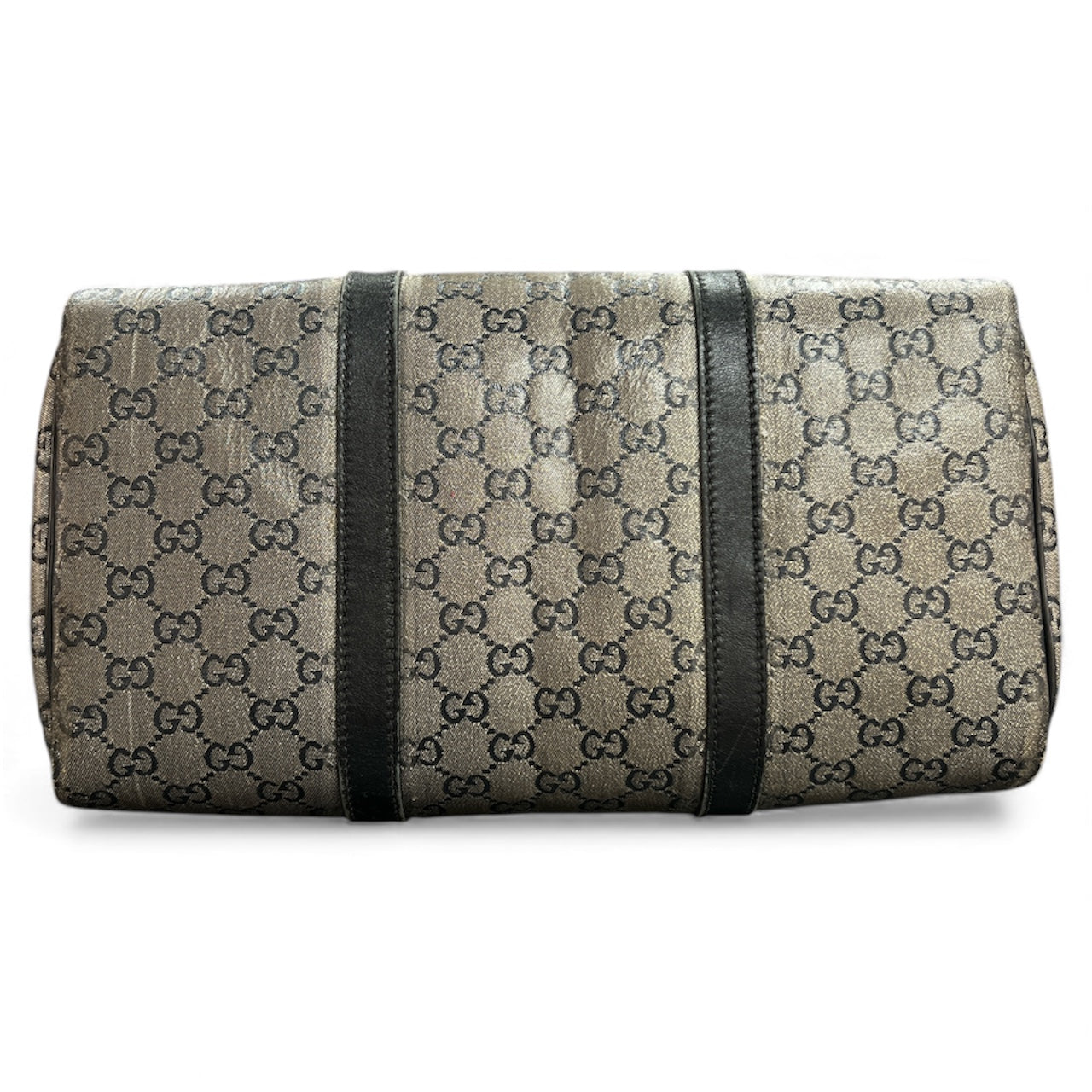 GUCCI Boston Bag GG Pattern Gray/Black GU382