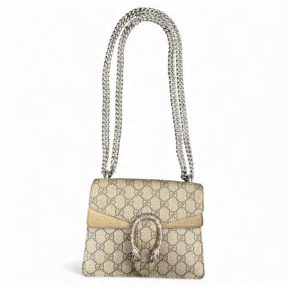 GUCCI GG Pattern Shoulder Bag Beige GU518