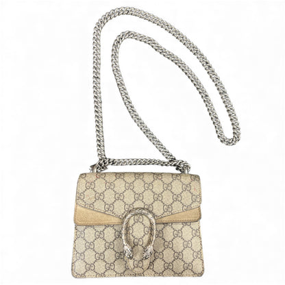 GUCCI GG Pattern Shoulder Bag Beige GU518