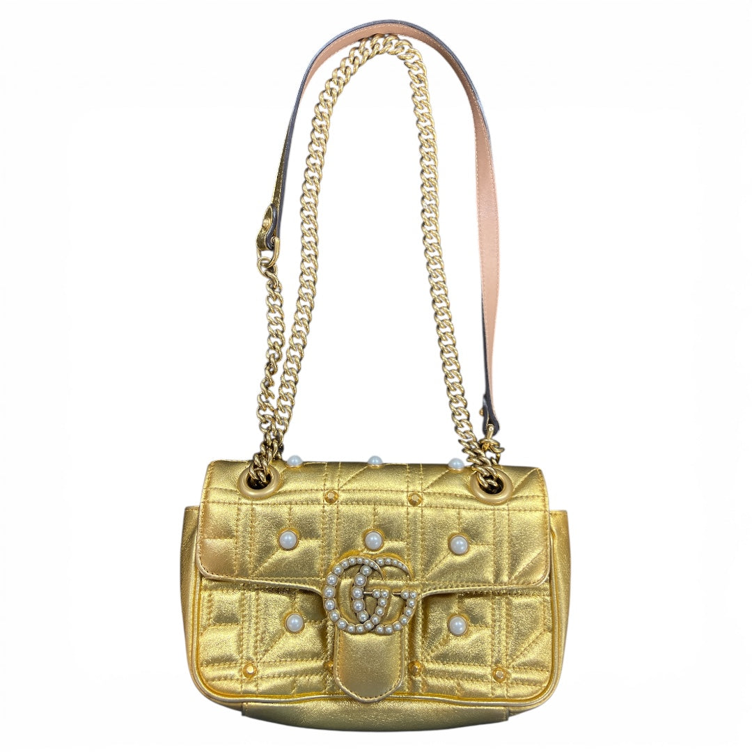 GUCCI GG Marmont Pearl × Leather Gu525