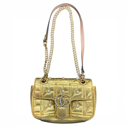 GUCCI GG Marmont Pearl × Leather Gu525