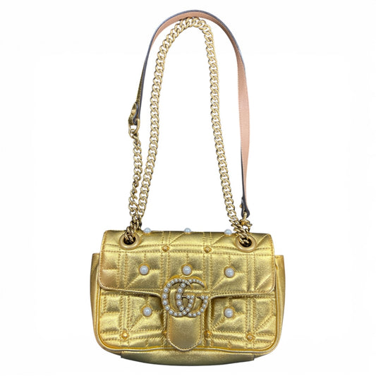 GUCCI GG Marmont Pearl × Leather Gu525