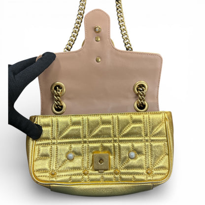 GUCCI GG Marmont Pearl × Leather Gu525