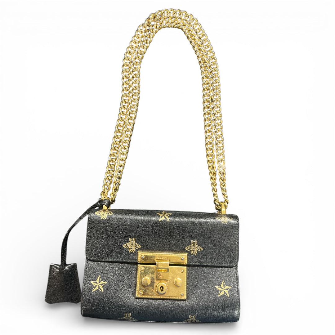 GUCCI Black Leather B-Star Shoulder Bag Gu508