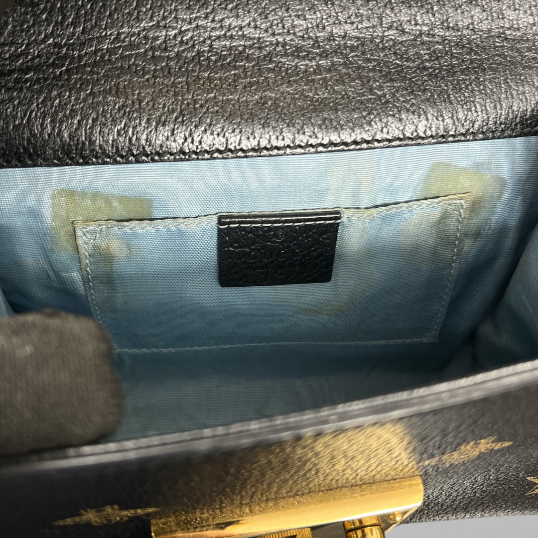 GUCCI Black Leather B-Star Shoulder Bag Gu508