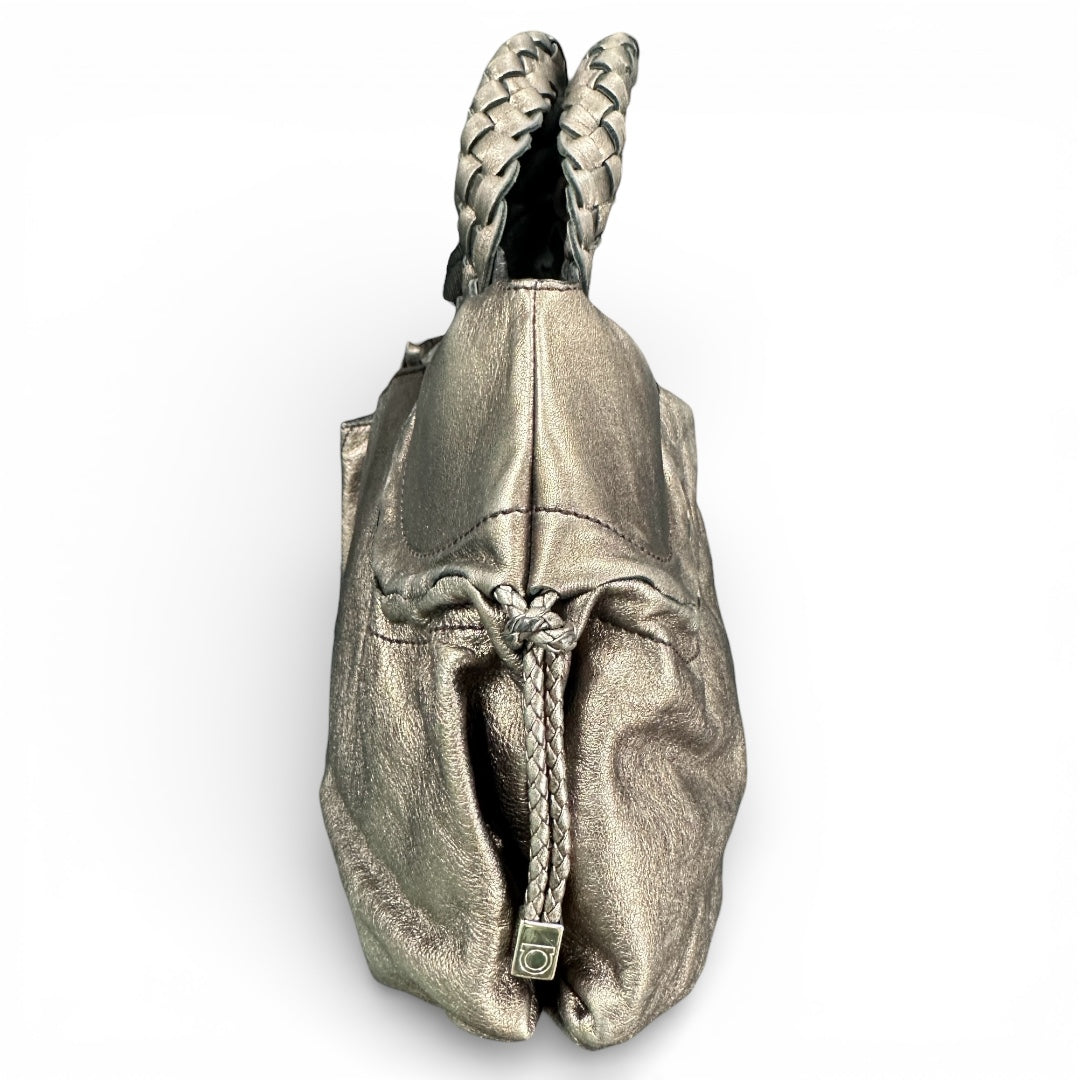 Ferragamo Leather Handbag Medium Size Braided Handle Fe339