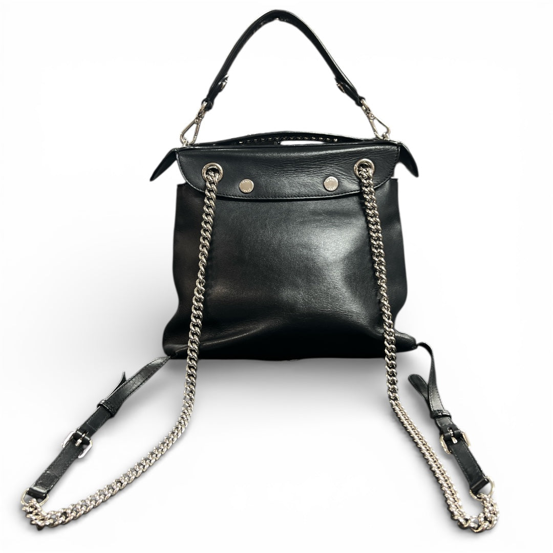 FENDI Black Leather 3-Way Bag FE333