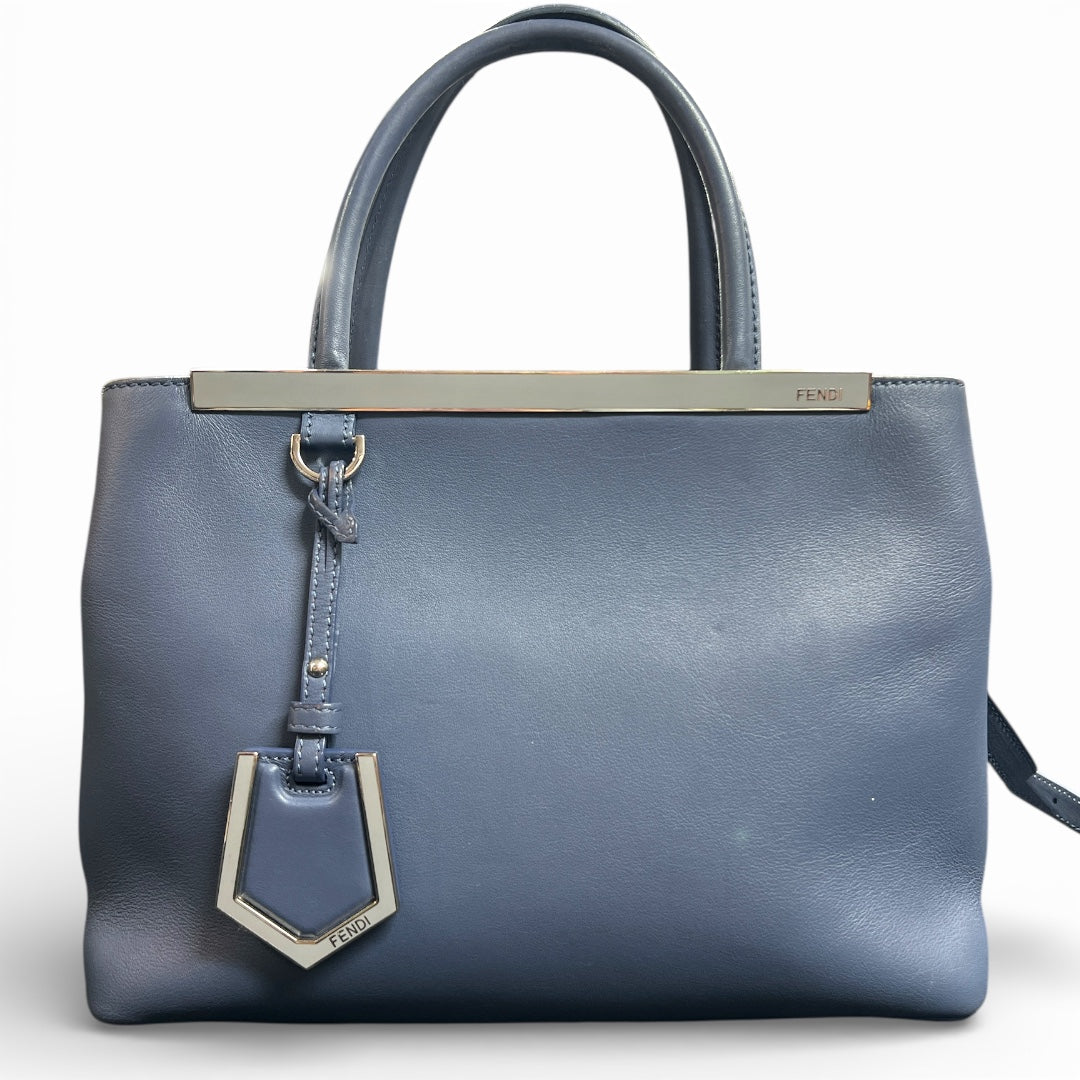 FENDI Dark Blue Leather Handbag FE332
